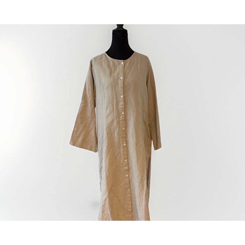 Embelish By Creative Co Linen Cotton Dress Womens L Lagenlook Peasant Cottage - Picture 5 of 16